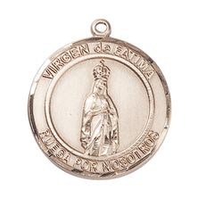 14KT GOLD VIRGEN DE FATIMA MEDAL - 1" x 7/8"