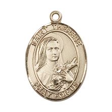 14KT GOLD ST THERESE OF LISIEUX MEDAL - 1" x 3/4"