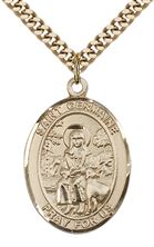 14KT GOLD FILLED ST GERMAINE COUSIN PENDANT WITH CHAIN - 1" x 3/4"