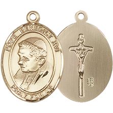 14KT GOLD POPE BENEDICT XVI MEDAL - 1" x 3/4"