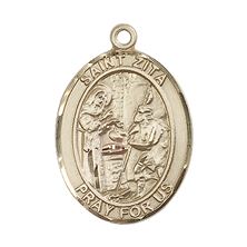 14KT GOLD ST ZITA MEDAL - 1" x 3/4"