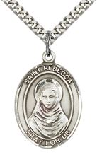 STERLING SILVER ST REBECCA PENDANT WITH CHAIN - 1" x 3/4"