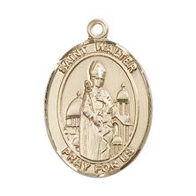 14KT GOLD ST WALTER OF PONTNOISE MEDAL - 1" x 3/4"
