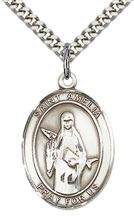 STERLING SILVER ST AMELIA PENDANT WITH CHAIN - 1" x 3/4"