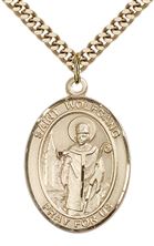 14KT GOLD FILLED ST WOLFGANG PENDANT WITH CHAIN - 1" x 3/4"