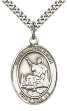 STERLING SILVER ST JOHN LICCI PENDANT WITH CHAIN - 1" x 3/4"