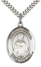 STERLING SILVER ST WINIFRED OF WALES PENDANT WITH CHAIN - 1" x 3/4"