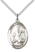 STERLING SILVER ST ANDREW THE APOSTLE PENDANT WITH CHAIN - 3/4" x 1/2"