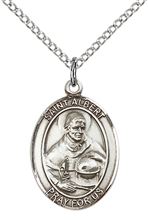STERLING SILVER ST ALBERT THE GREAT PENDANT WITH CHAIN - 3/4" x 1/2"