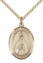 14KT GOLD FILLED ST BLAISE PENDANT WITH CHAIN - 3/4" x 1/2"