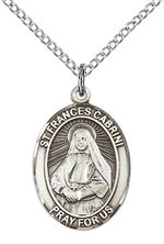 STERLING SILVER ST FRANCES CABRINI PENDANT WITH CHAIN - 3/4" x 1/2"