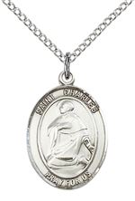 STERLING SILVER ST CHARLES BORROMEO PENDANT WITH CHAIN - 3/4" x 1/2"