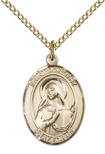 14KT GOLD FILLED ST DOROTHY PENDANT WITH CHAIN - 3/4" x 1/2"