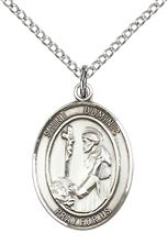 STERLING SILVER ST DOMINIC DE GUZMAN PENDANT WITH CHAIN - 3/4" x 1/2"
