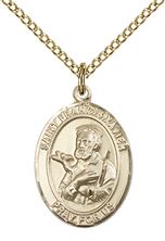 14KT GOLD FILLED ST FRANCIS XAVIER PENDANT WITH CHAIN - 3/4" x 1/2"