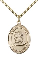 14KT GOLD FILLED ST JOHN BOSCO PENDANT WITH CHAIN - 3/4" x 1/2"