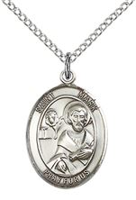 STERLING SILVER ST MARK THE EVANGELIST PENDANT WITH CHAIN - 3/4" x 1/2"