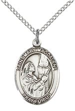 STERLING SILVER ST MARY MAGDALENE PENDANT WITH CHAIN - 3/4" x 1/2"