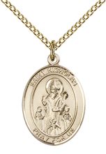 14KT GOLD FILLED ST NICHOLAS PENDANT WITH CHAIN - 3/4" x 1/2"