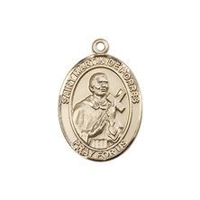 14KT GOLD ST MARTIN DE PORRES MEDAL - 3/4" x 1/2"