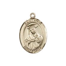 14KT GOLD ST ROSE OF LIMA MEDAL - 3/4" x 1/2"