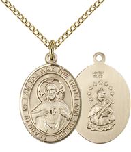 14KT GOLD FILLED SCAPULAR PENDANT WITH CHAIN - 3/4" x 1/2"