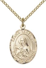 14KT GOLD FILLED SANTA TERESITA PENDANT WITH CHAIN
