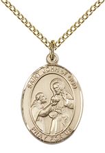 14KT GOLD FILLED ST JOHN OF GOD PENDANT WITH CHAIN - 3/4" x 1/2"