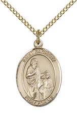 14KT GOLD FILLED ST ZACHARY PENDANT WITH CHAIN - 3/4" x 1/2"