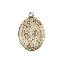 14KT GOLD ST ZACHARY MEDAL - 3/4" x 1/2"