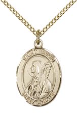 14KT GOLD FILLED ST BRIGID OF IRELAND PENDANT WITH CHAIN - 3/4" x 1/2"