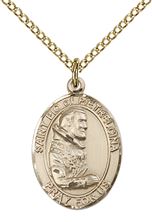 14KT GOLD FILLED ST PIO OF PIETRELCINA PENDANT WITH CHAIN - 3/4" x 1/2"