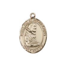 14KT GOLD ST PIO OF PIETRELCINA MEDAL - 3/4" x 1/2"