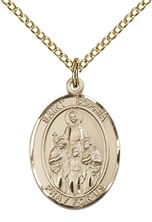 14KT GOLD FILLED ST SOPHIA PENDANT WITH CHAIN - 3/4" x 1/2"
