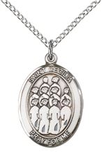STERLING SILVER ST CECILIA CHOIR MEDAL - 3/4" x 1/2"