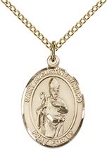 14KT GOLD FILLED ST AUGUSTINE OF HIPPO PENDANT WITH CHAIN - 3/4" x 1/2"
