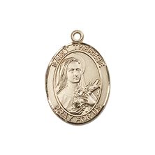 14KT GOLD ST THERESE OF LISIEUX MEDAL - 3/4" x 1/2"
