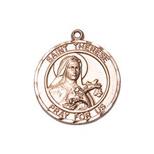 14KT GOLD ST THERESE OF LISIEUX MEDAL - 3/4" x 5/8"