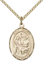 14KT GOLD FILLED HOLY FAMILY PENDANT WITH CHAIN - 3/4" x 1/2"