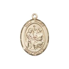 14KT GOLD HOLY FAMILY MEDAL - 3/4" x 1/2"
