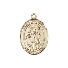 14KT GOLD ST GERTRUDE OF NIVELLES MEDAL - 3/4" x 1/2"