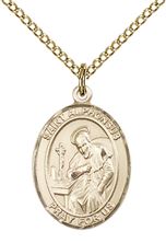14KT GOLD FILLED ST ALPHONSUS PENDANT WITH CHAIN - 3/4" x 1/2"