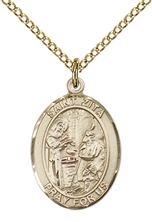 14KT GOLD FILLED ST ZITA PENDANT WITH CHAIN - 3/4" x 1/2"