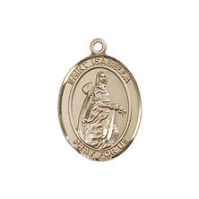 14KT GOLD ST ISABELLA OF PORTUGAL MEDAL - 3/4" x 1/2"