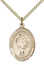 14KT GOLD FILLED ST JOHN BAPTIST DE LA SALLE PENDANT WITH CHAIN - 3/4" x 1/2"