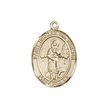 14KT GOLD ST ISIDORE THE FARMER MEDAL - 3/4" x 1/2"