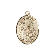 14KT GOLD ST FIACRE MEDAL - 3/4" x 1/2"
