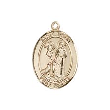 14KT GOLD ST ROCH MEDAL - 3/4" x 1/2"
