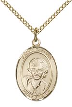 14KT GOLD FILLED ST GIANNA PENDANT WITH CHAIN - 3/4" x 1/2"