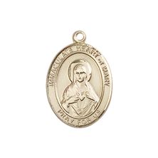 14KT GOLD IMMACULATE HEART OF MARY MEDAL - 3/4" x 1/2"